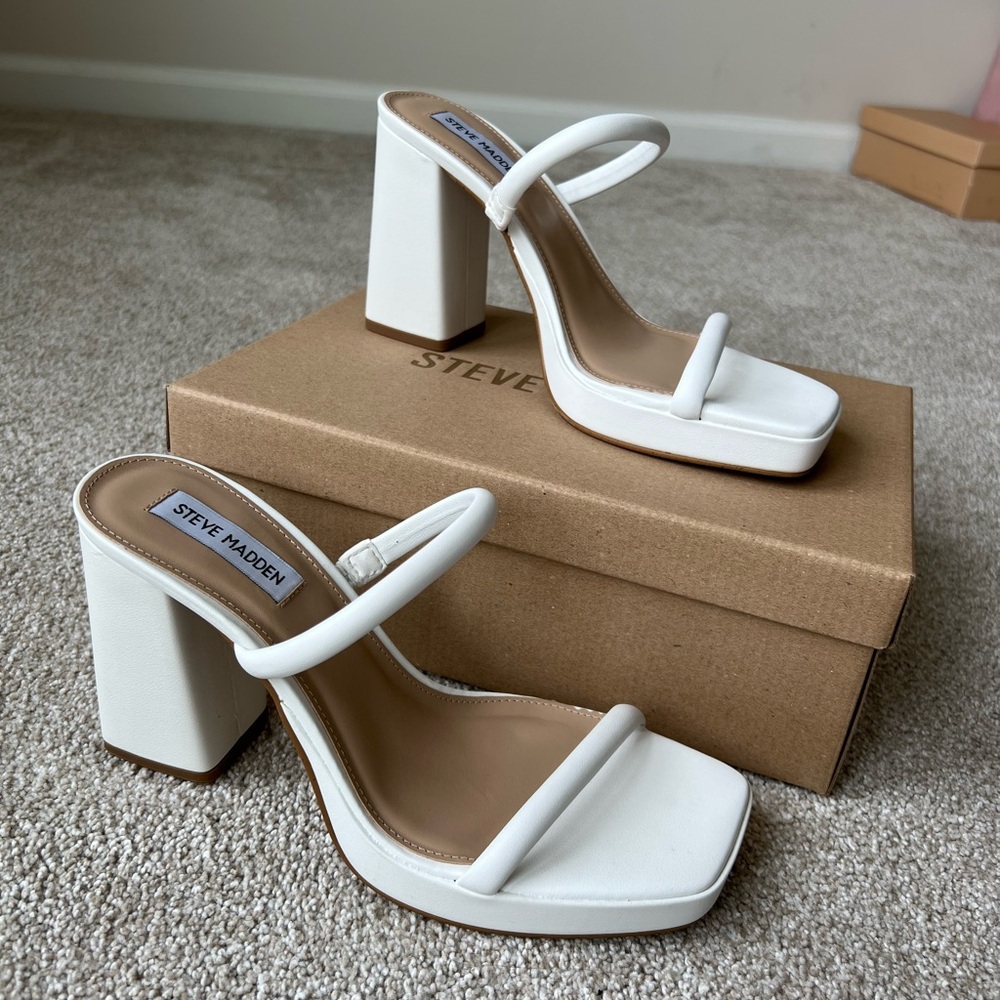 Steve Madden Women's Polly White Heels - Never Worn!